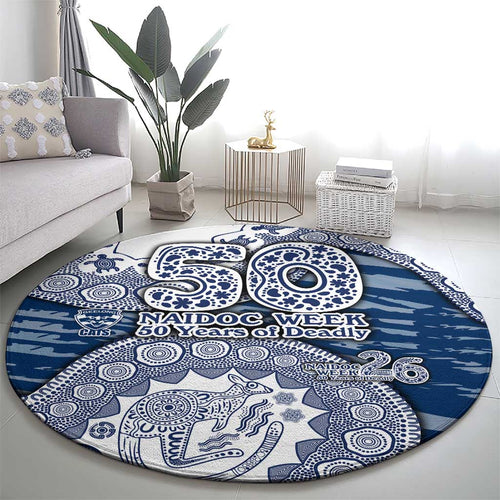 Geelong Cats NAIDOC Week 2026 Round Carpet Australian Aboriginal Dot Art Dreamtime Pattern Style