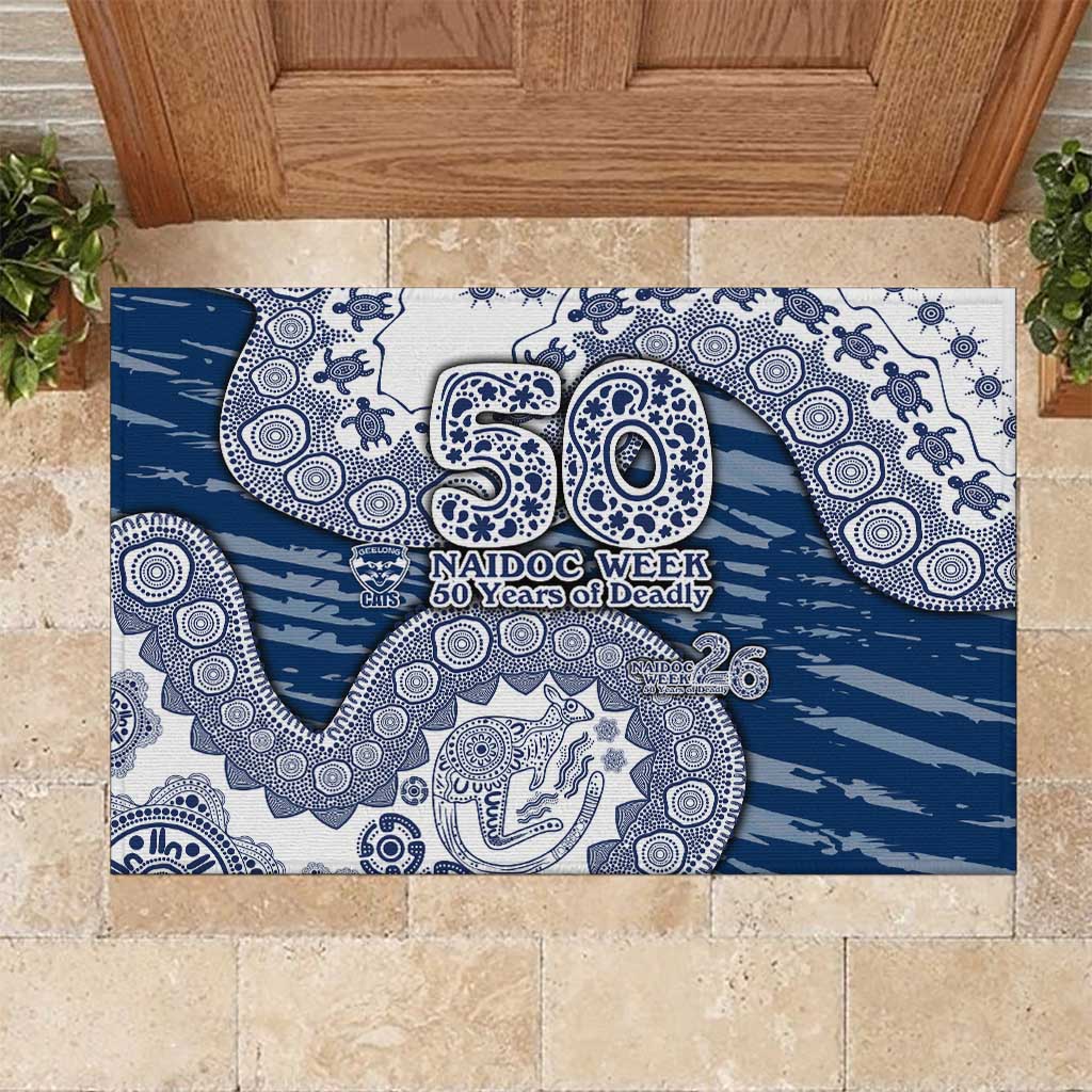 Geelong Cats NAIDOC Week 2026 Rubber Doormat Australian Aboriginal Dot Art Dreamtime Pattern Style