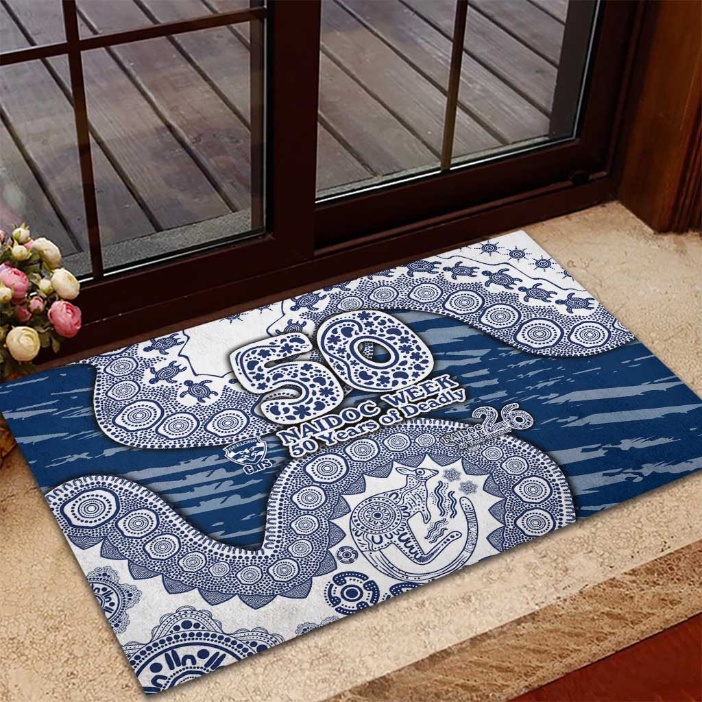 Geelong Cats NAIDOC Week 2026 Rubber Doormat Australian Aboriginal Dot Art Dreamtime Pattern Style
