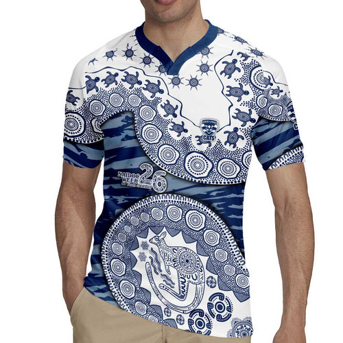 Geelong Cats NAIDOC Week 2026 Rugby Jersey Australian Aboriginal Dot Art Dreamtime Pattern Style