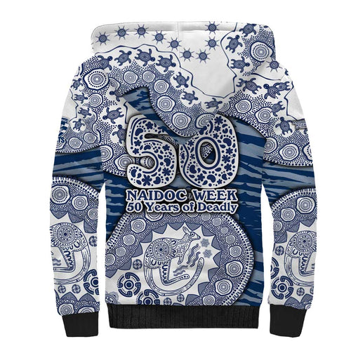 Geelong Cats NAIDOC Week 2026 Sherpa Hoodie Australian Aboriginal Dot Art Dreamtime Pattern Style