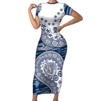 Geelong Cats NAIDOC Week 2026 Short Sleeve Bodycon Dress Australian Aboriginal Dot Art Dreamtime Pattern Style