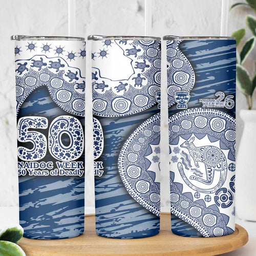 Geelong Cats NAIDOC Week 2026 Skinny Tumbler Australian Aboriginal Dot Art Dreamtime Pattern Style