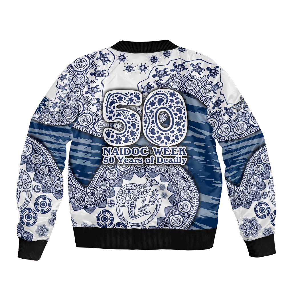 Geelong Cats NAIDOC Week 2026 Sleeve Zip Bomber Jacket Australian Aboriginal Dot Art Dreamtime Pattern Style