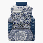 Geelong Cats NAIDOC Week 2026 Sleeveless Puffer Jacket Australian Aboriginal Dot Art Dreamtime Pattern Style