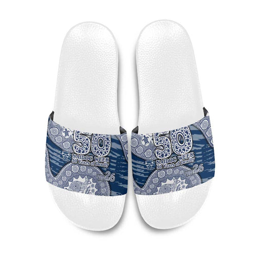 Geelong Cats NAIDOC Week 2026 Slide Sandals Australian Aboriginal Dot Art Dreamtime Pattern Style
