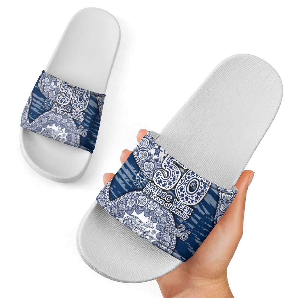 Geelong Cats NAIDOC Week 2026 Slide Sandals Australian Aboriginal Dot Art Dreamtime Pattern Style