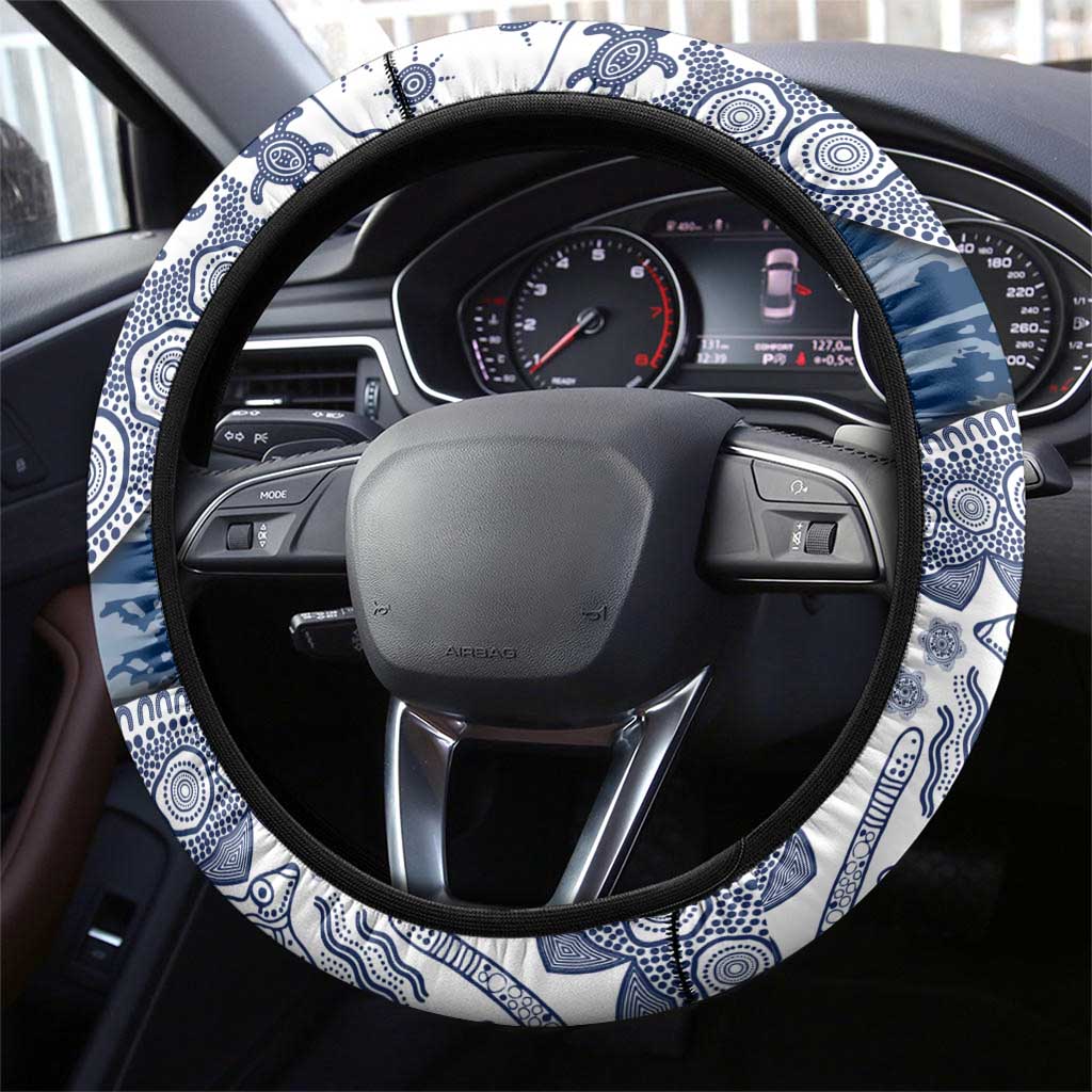 Geelong Cats NAIDOC Week 2026 Steering Wheel Cover Australian Aboriginal Dot Art Dreamtime Pattern Style
