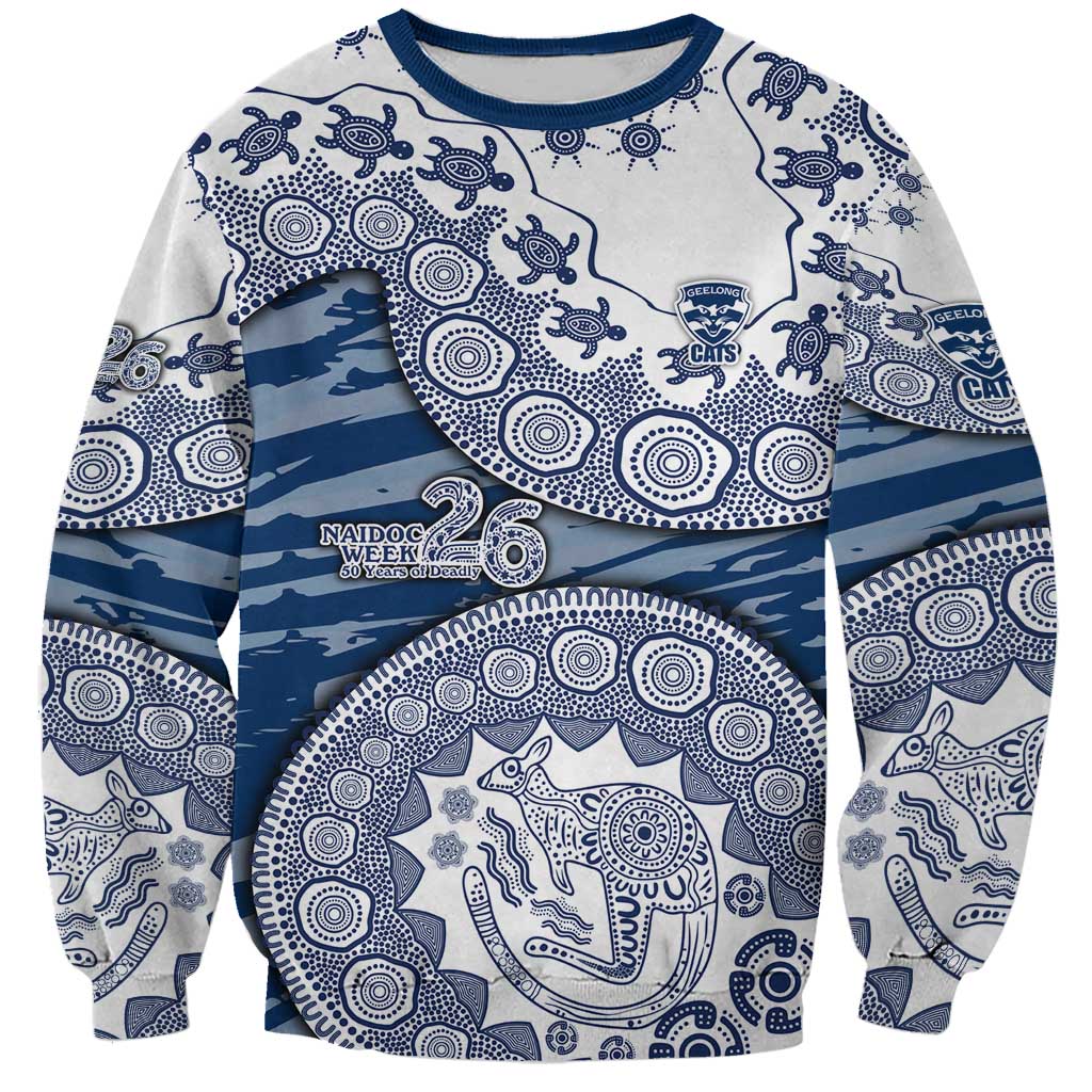Geelong Cats NAIDOC Week 2026 Sweatshirt Australian Aboriginal Dot Art Dreamtime Pattern Style