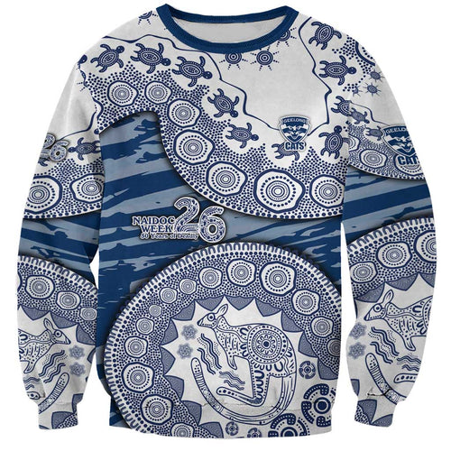 Geelong Cats NAIDOC Week 2026 Sweatshirt Australian Aboriginal Dot Art Dreamtime Pattern Style