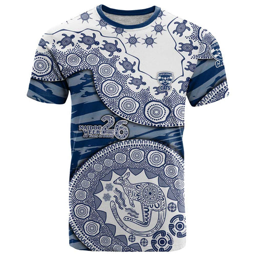 Geelong Cats NAIDOC Week 2026 T Shirt Australian Aboriginal Dot Art Dreamtime Pattern Style