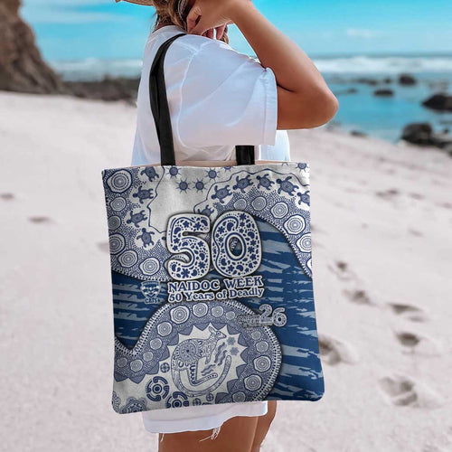Geelong Cats NAIDOC Week 2026 Tote Bag Australian Aboriginal Dot Art Dreamtime Pattern Style
