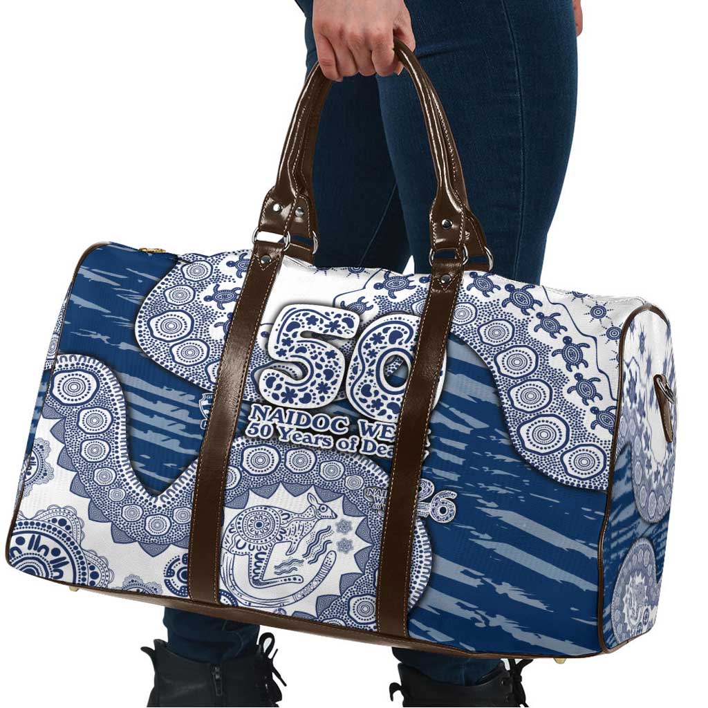 Geelong Cats NAIDOC Week 2026 Travel Bag Australian Aboriginal Dot Art Dreamtime Pattern Style