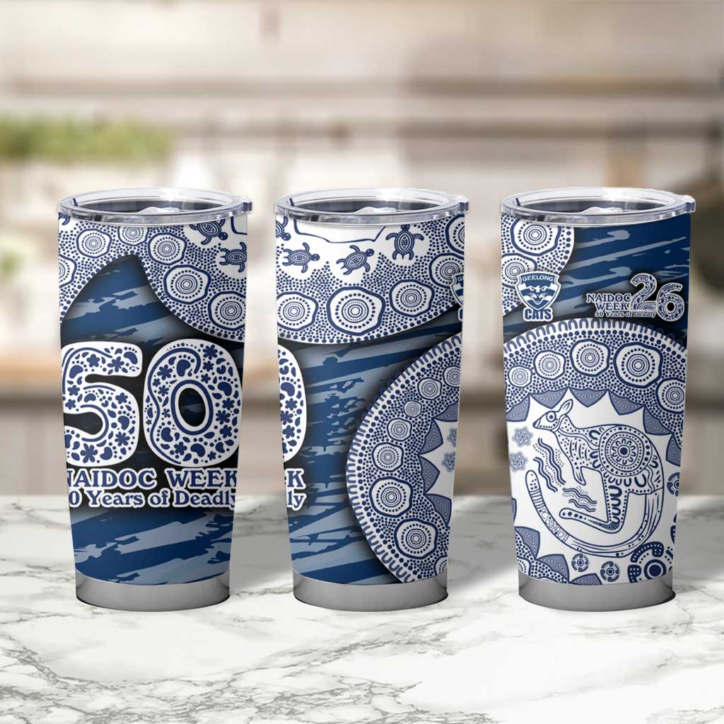 Geelong Cats NAIDOC Week 2026 Tumbler Cup Australian Aboriginal Dot Art Dreamtime Pattern Style