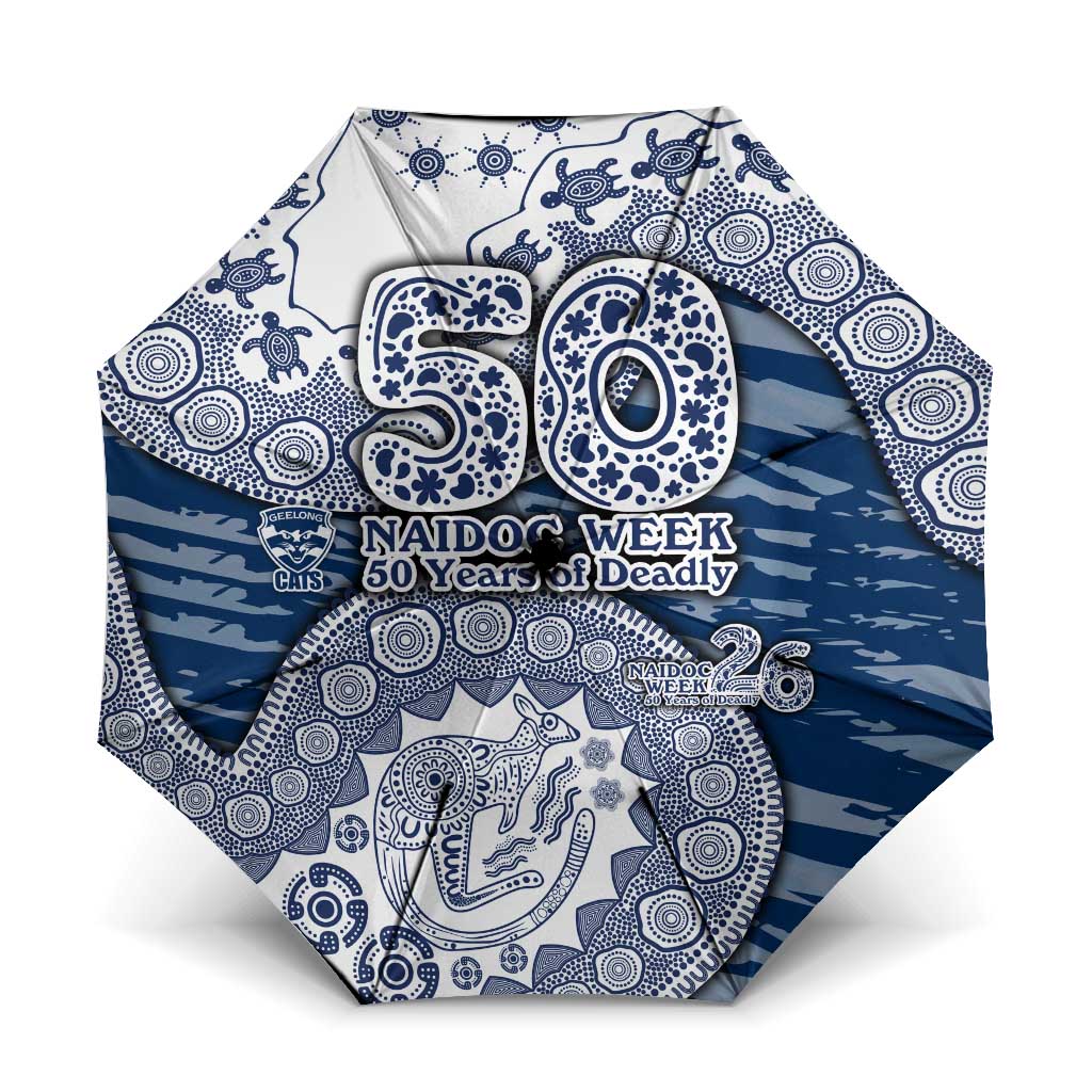 Geelong Cats NAIDOC Week 2026 Umbrella Australian Aboriginal Dot Art Dreamtime Pattern Style