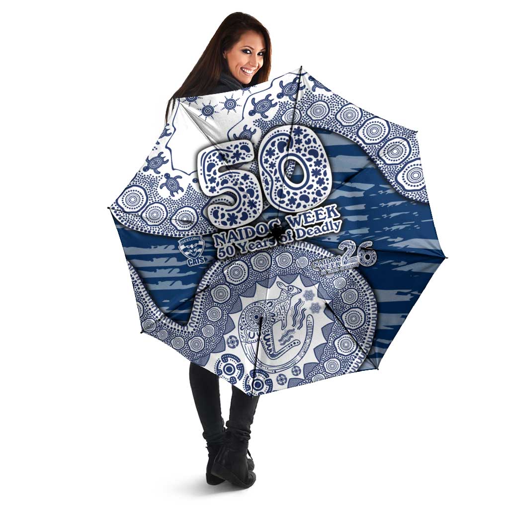 Geelong Cats NAIDOC Week 2026 Umbrella Australian Aboriginal Dot Art Dreamtime Pattern Style