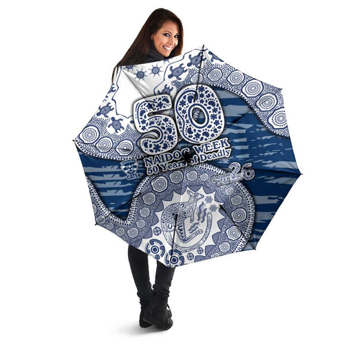 Geelong Cats NAIDOC Week 2026 Umbrella Australian Aboriginal Dot Art Dreamtime Pattern Style