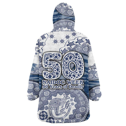 Geelong Cats NAIDOC Week 2026 Wearable Blanket Hoodie Australian Aboriginal Dot Art Dreamtime Pattern Style