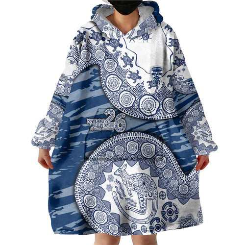 Geelong Cats NAIDOC Week 2026 Wearable Blanket Hoodie Australian Aboriginal Dot Art Dreamtime Pattern Style
