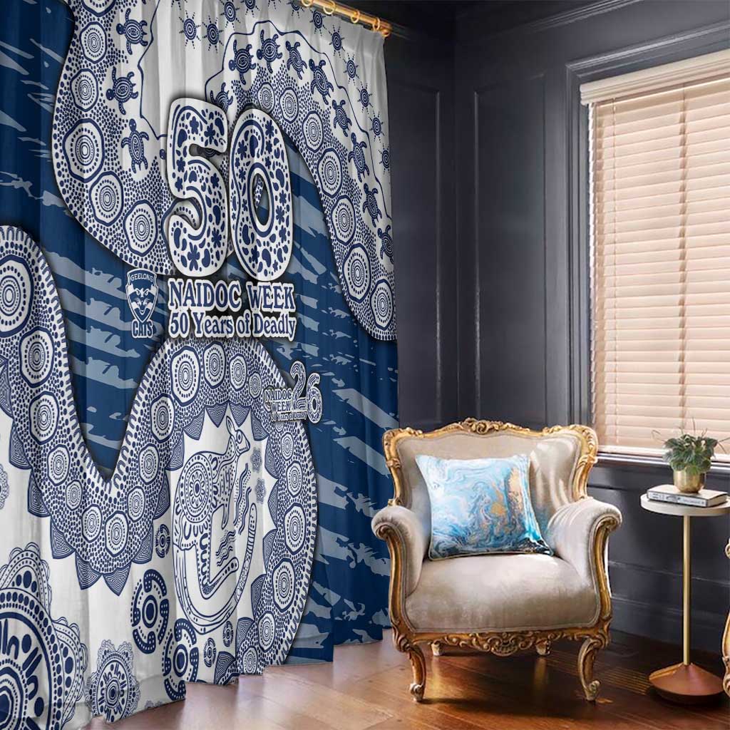 Geelong Cats NAIDOC Week 2026 Window Curtain Australian Aboriginal Dot Art Dreamtime Pattern Style