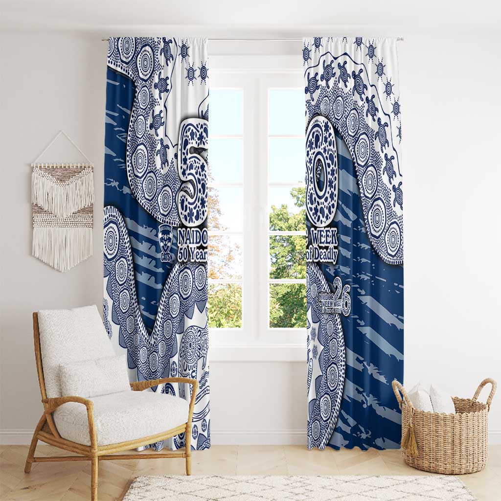 Geelong Cats NAIDOC Week 2026 Window Curtain Australian Aboriginal Dot Art Dreamtime Pattern Style