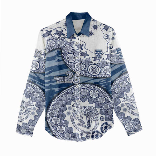 Geelong Cats NAIDOC Week 2026 Women Casual Shirt Australian Aboriginal Dot Art Dreamtime Pattern Style