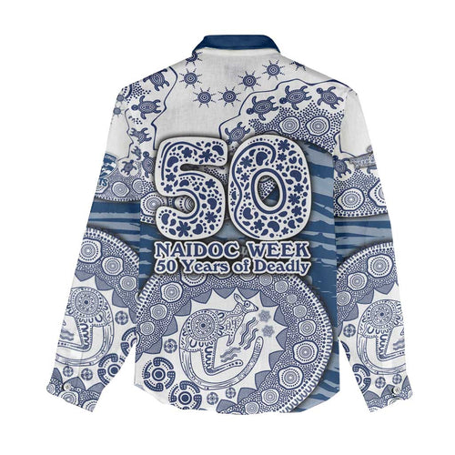 Geelong Cats NAIDOC Week 2026 Women Casual Shirt Australian Aboriginal Dot Art Dreamtime Pattern Style