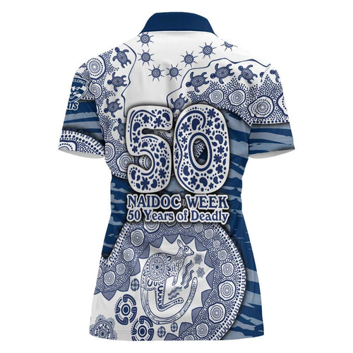 Geelong Cats NAIDOC Week 2026 Women Polo Shirt Australian Aboriginal Dot Art Dreamtime Pattern Style
