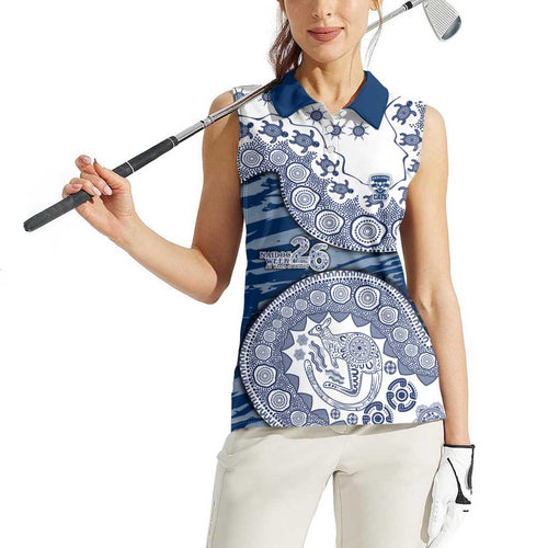 Geelong Cats NAIDOC Week 2026 Women Sleeveless Polo Shirt Australian Aboriginal Dot Art Dreamtime Pattern Style