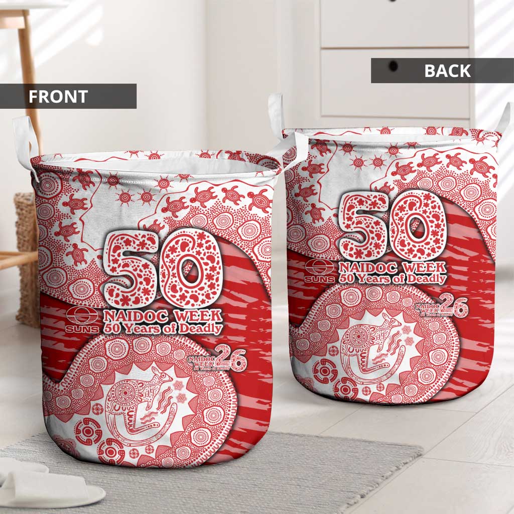 Gold Coast Suns NAIDOC Week 2026 Laundry Basket Australian Aboriginal Dot Art Dreamtime Pattern Style