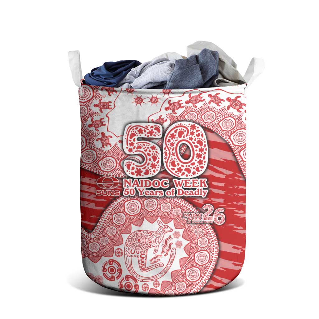Gold Coast Suns NAIDOC Week 2026 Laundry Basket Australian Aboriginal Dot Art Dreamtime Pattern Style