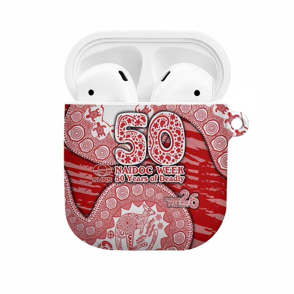 Gold Coast Suns NAIDOC Week 2026 AirPods Case Australian Aboriginal Dot Art Dreamtime Pattern Style