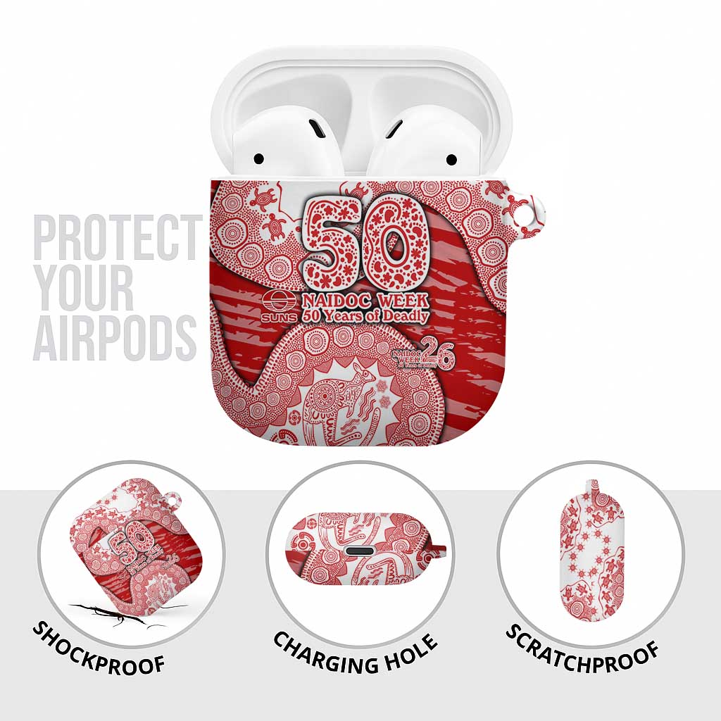 Gold Coast Suns NAIDOC Week 2026 AirPods Case Australian Aboriginal Dot Art Dreamtime Pattern Style