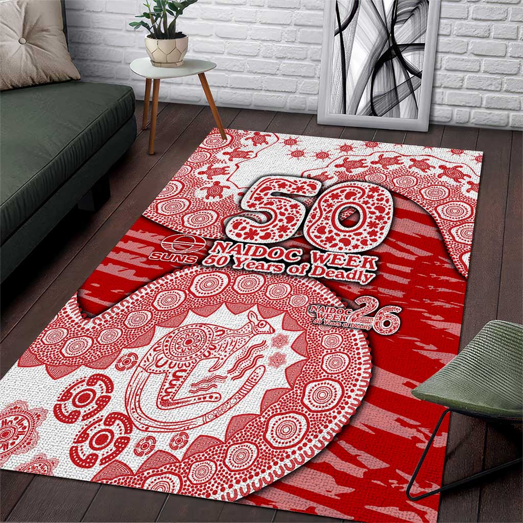 Gold Coast Suns NAIDOC Week 2026 Area Rug Australian Aboriginal Dot Art Dreamtime Pattern Style