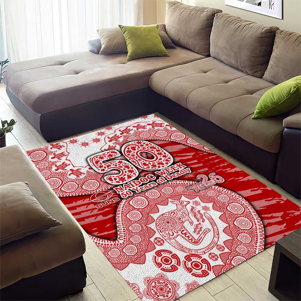 Gold Coast Suns NAIDOC Week 2026 Area Rug Australian Aboriginal Dot Art Dreamtime Pattern Style