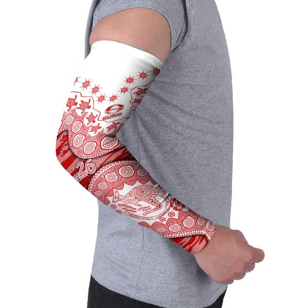 Gold Coast Suns NAIDOC Week 2026 Arm Sleeves Australian Aboriginal Dot Art Dreamtime Pattern Style