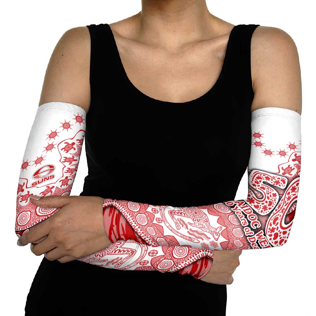 Gold Coast Suns NAIDOC Week 2026 Arm Sleeves Australian Aboriginal Dot Art Dreamtime Pattern Style
