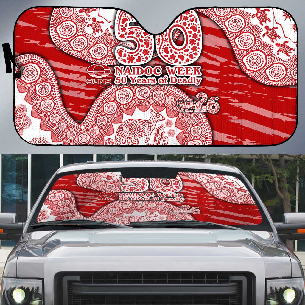 Gold Coast Suns NAIDOC Week 2026 Auto Sun Shade Australian Aboriginal Dot Art Dreamtime Pattern Style