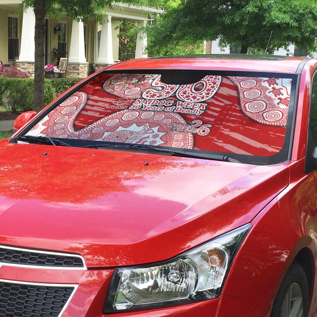 Gold Coast Suns NAIDOC Week 2026 Auto Sun Shade Australian Aboriginal Dot Art Dreamtime Pattern Style