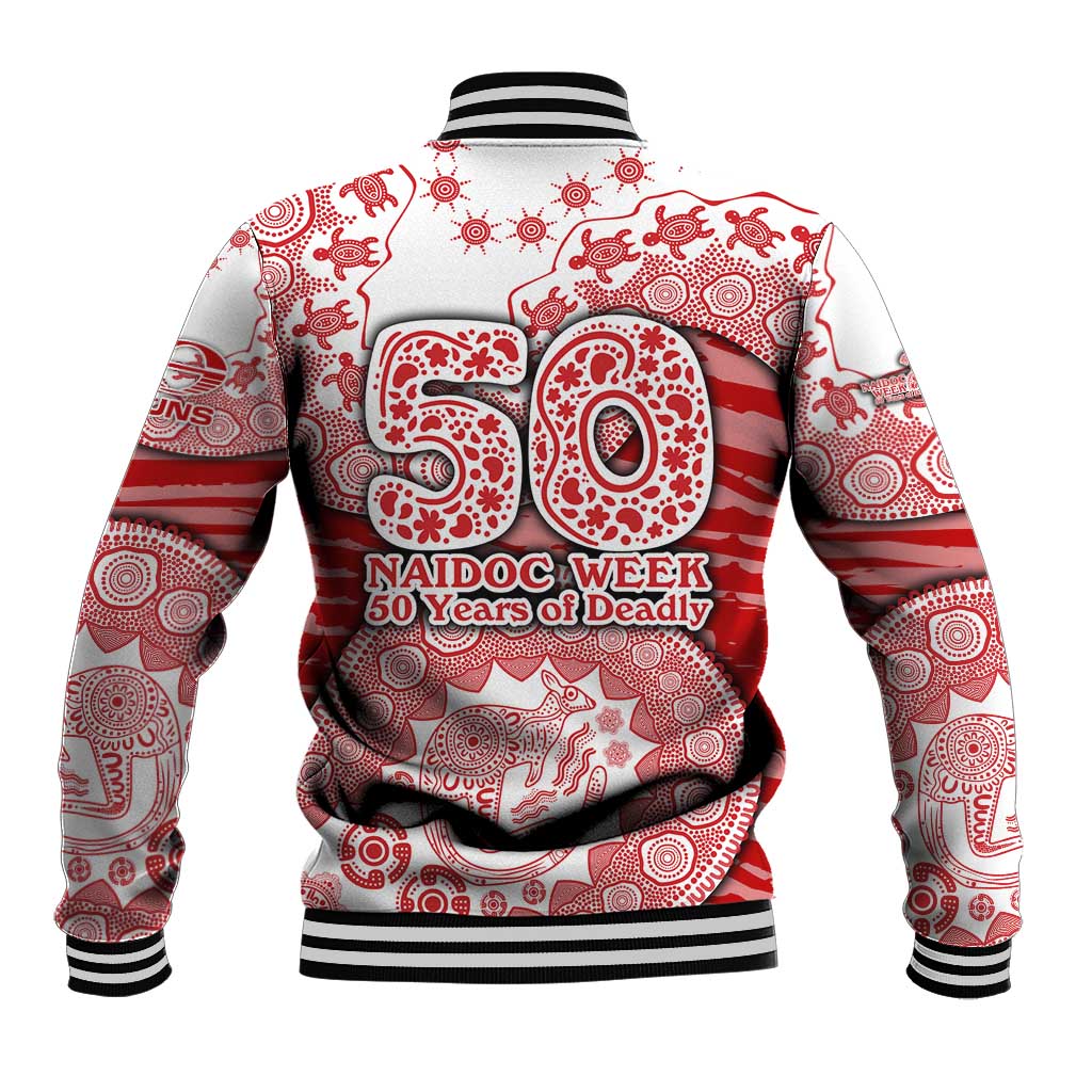 Gold Coast Suns NAIDOC Week 2026 Baseball Jacket Australian Aboriginal Dot Art Dreamtime Pattern Style