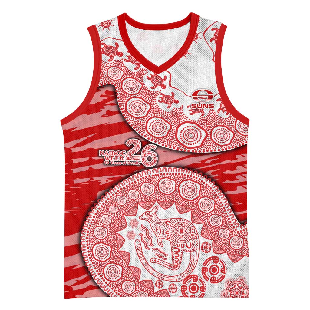 Gold Coast Suns NAIDOC Week 2026 Basketball Jersey Australian Aboriginal Dot Art Dreamtime Pattern Style