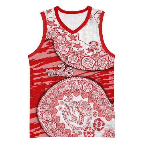 Gold Coast Suns NAIDOC Week 2026 Basketball Jersey Australian Aboriginal Dot Art Dreamtime Pattern Style