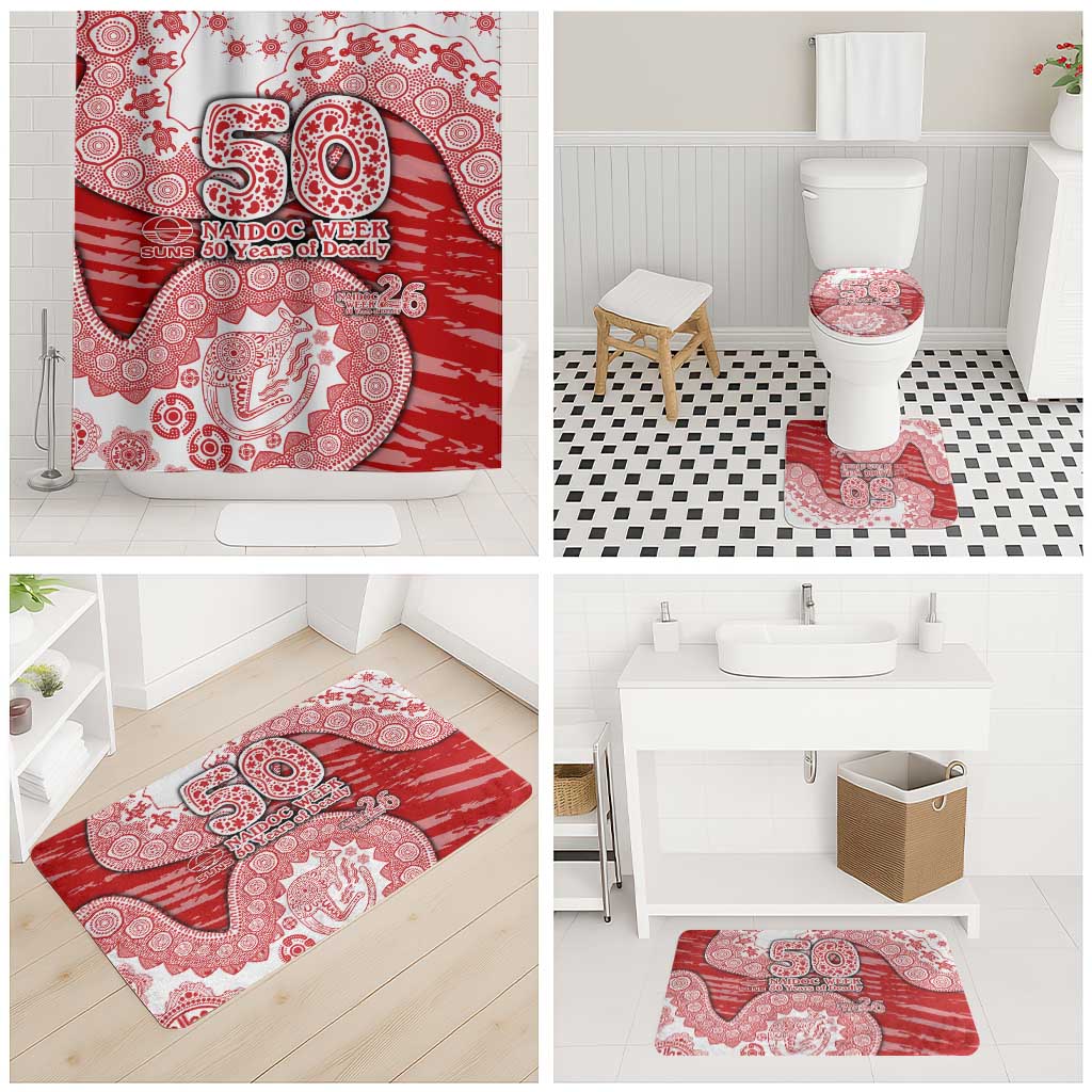 Gold Coast Suns NAIDOC Week 2026 Bathroom Set Australian Aboriginal Dot Art Dreamtime Pattern Style