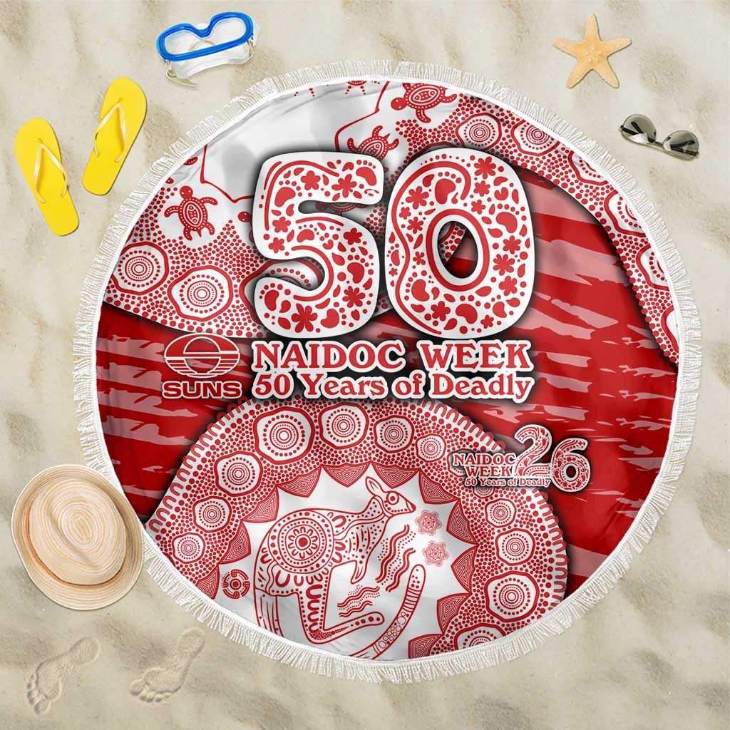 Gold Coast Suns NAIDOC Week 2026 Beach Blanket Australian Aboriginal Dot Art Dreamtime Pattern Style
