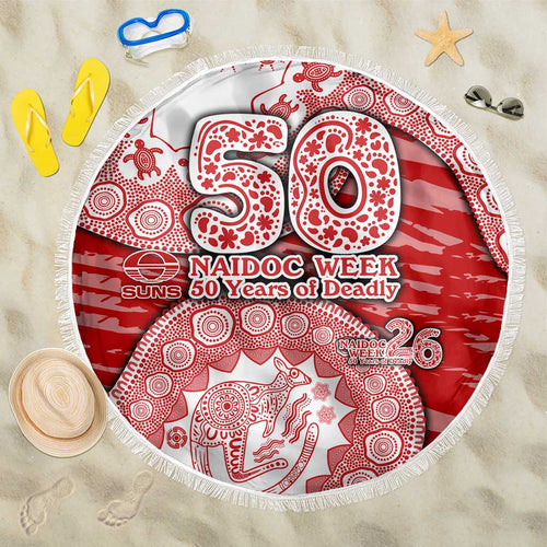 Gold Coast Suns NAIDOC Week 2026 Beach Blanket Australian Aboriginal Dot Art Dreamtime Pattern Style