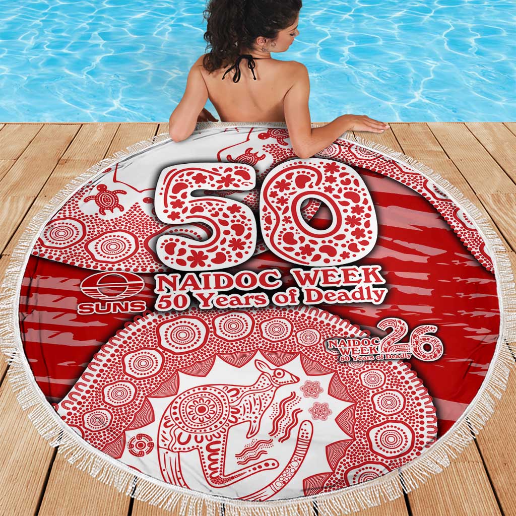 Gold Coast Suns NAIDOC Week 2026 Beach Blanket Australian Aboriginal Dot Art Dreamtime Pattern Style