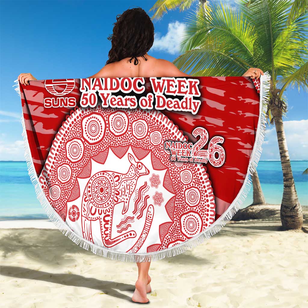 Gold Coast Suns NAIDOC Week 2026 Beach Blanket Australian Aboriginal Dot Art Dreamtime Pattern Style