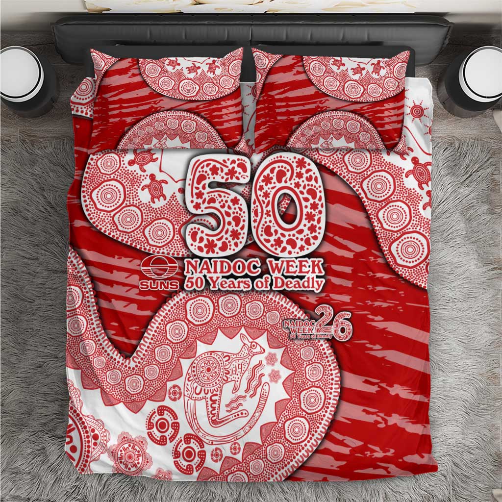 Gold Coast Suns NAIDOC Week 2026 Bedding Set Australian Aboriginal Dot Art Dreamtime Pattern Style