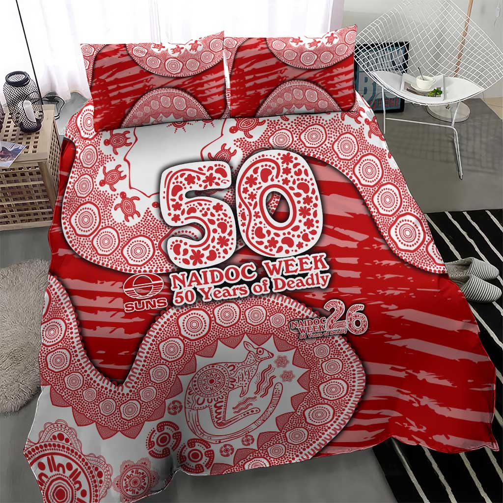 Gold Coast Suns NAIDOC Week 2026 Bedding Set Australian Aboriginal Dot Art Dreamtime Pattern Style