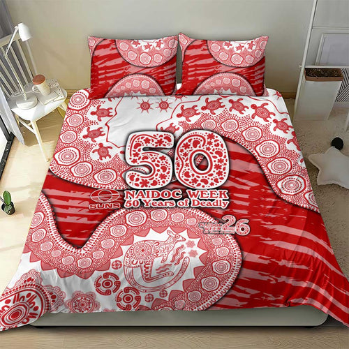 Gold Coast Suns NAIDOC Week 2026 Bedding Set Australian Aboriginal Dot Art Dreamtime Pattern Style